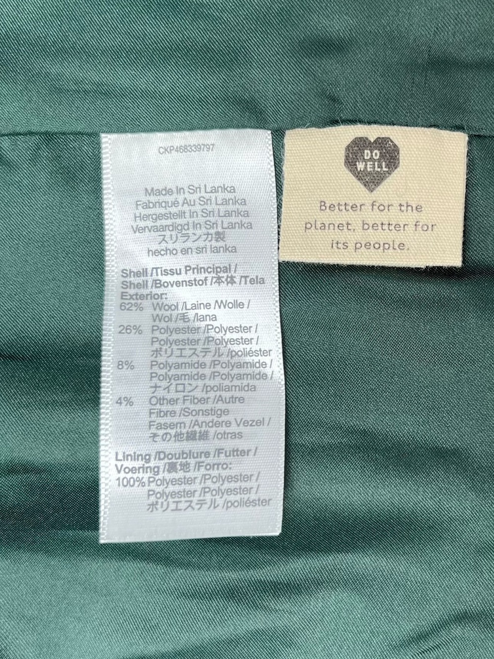 Madewell Larsen Green Windowpane Wool Blend Blazer Women’s Size Small Jacket - Picture 7 of 9